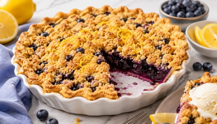 Lemon Blueberry Crumble Pie
