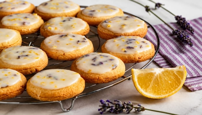 Lemon Lavender Shortbread Cookies
