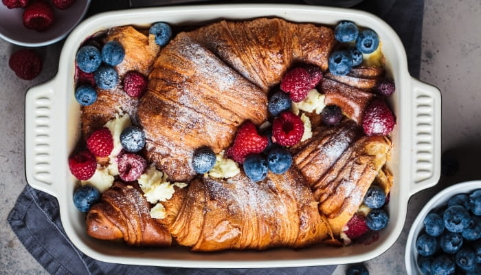 Raspberry Croissant French Toast Bake