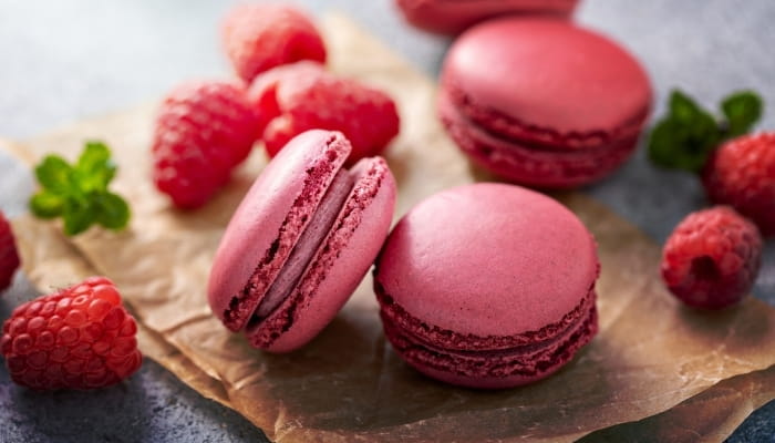 Raspberry Macarons