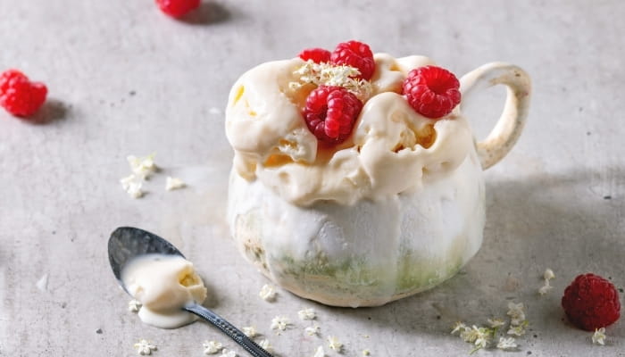Raspberry Shortcake Ricotta Ice Cream