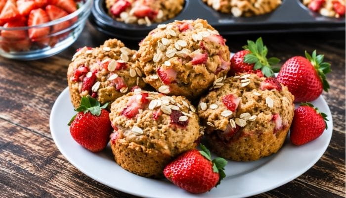Strawberry Oatmeal Muffins