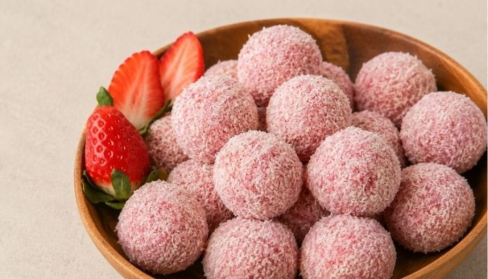 Strawberry Shortcake Protein Bites