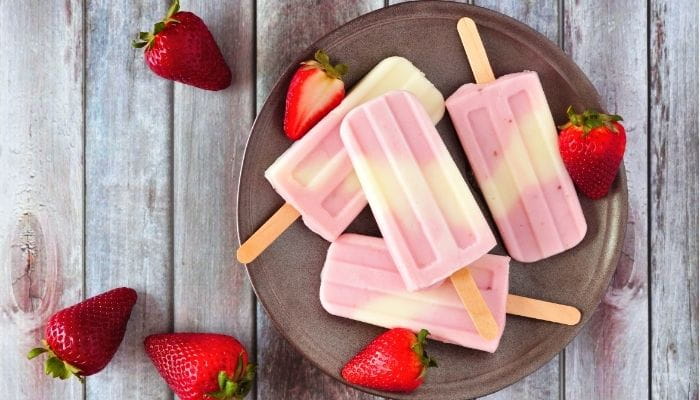 Strawberry Yogurt Popsicles