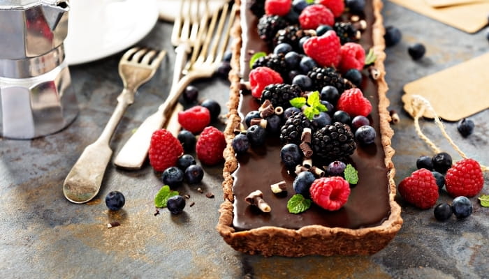 Vegan Raspberry Chocolate Ganache Tart