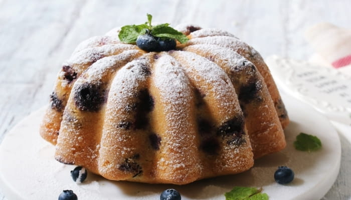Blueberry Cardamom Bundt Cake